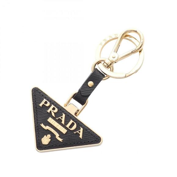 PRADA Black Leather Saffiano Keyring - Picture 1 of 4